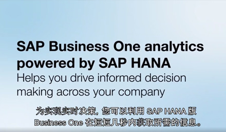 SAP Business One HANA讓您的決策更簡單、準確